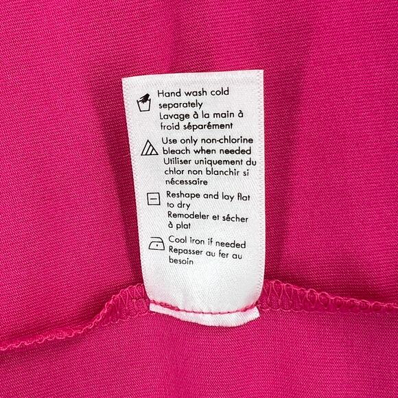 L SPACE Corsica Dress Womens XL Pink Bougainvillea Strapless Cut Out Midi Beach - Picture 11 of 16